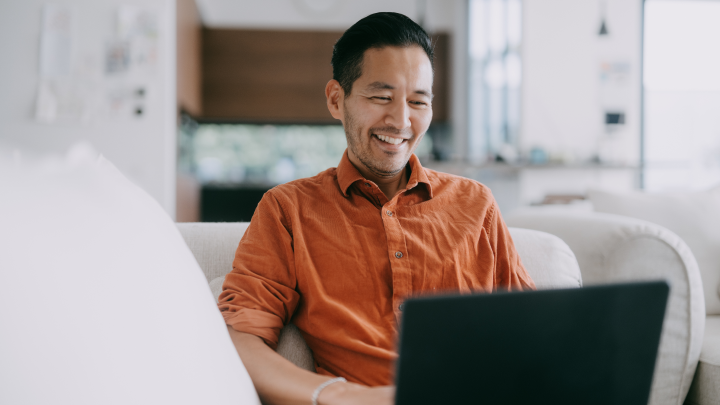 A person working on a laptop 